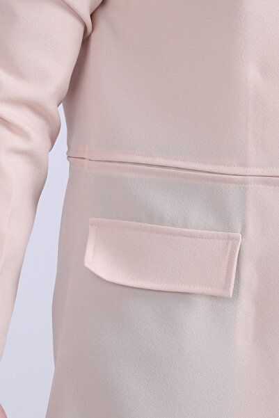 armonika Women's Light Beige Waist Stitched Long Jacket Arm-26K001017