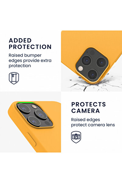 KWmobile Case for iPhone 12 Pro Max, Silicone, Yellow, 52644.217