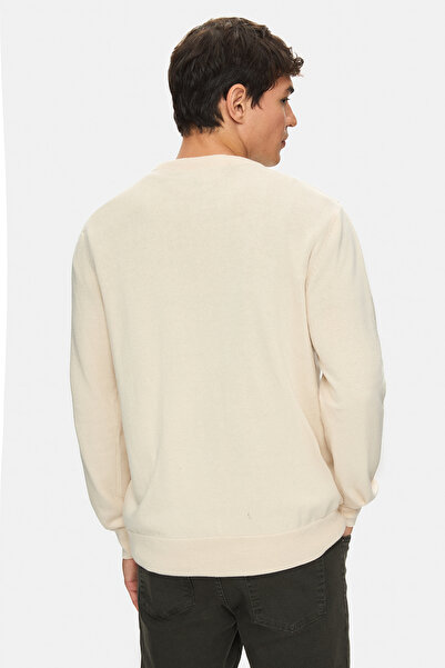 UCLA Sento Bone Color Crew Neck Embroidered Standard Fit Men's Knitwear