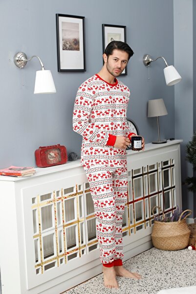 Welike Men's pajamas with Christmas Reindeer motifs