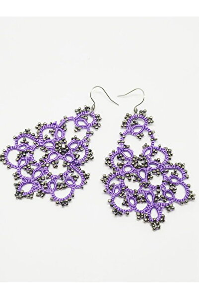 Ileanabiju Light purple tatting lace earrings (handmade)