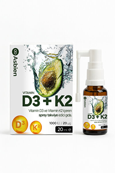 ASBİEN D3+K2 |   High Absorption Vitamin D3 and K2 Complex Based on Natural Avocado Oil