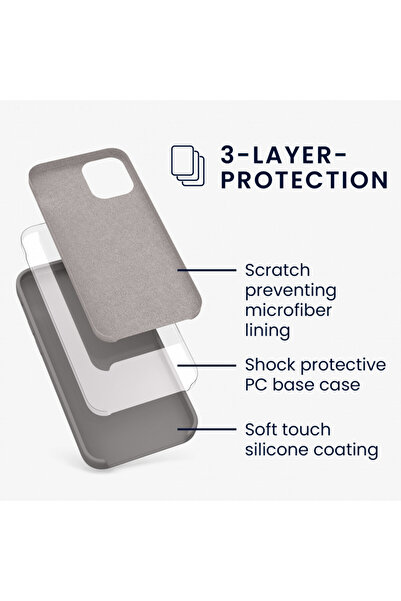 KWmobile Case for Apple iPhone 12 Mini, Silicone, Gray, 52640.155