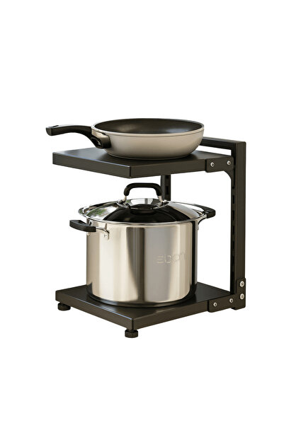 OferteTop Kitchen Organizer with 2 Adjustable Shelves Made of Durable Steel