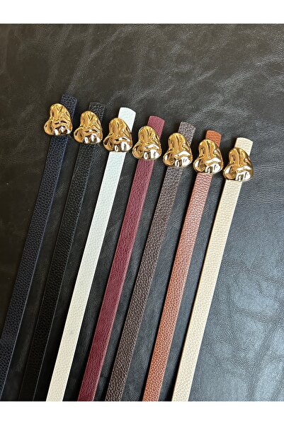 LİA KEMER حزام نسائي ذهبي اللون من 7 قطع بنقش قلب منقوش، حزام للسترة، حزام لل...