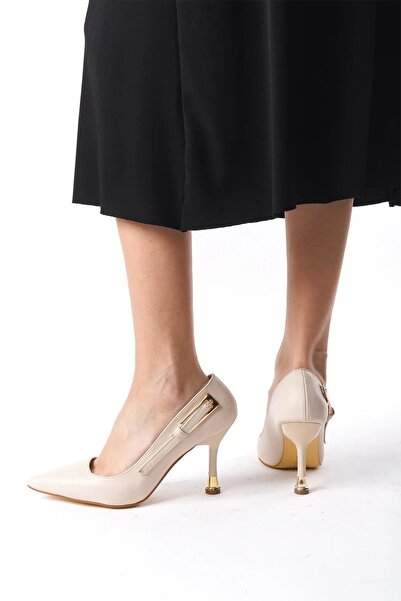 asmi shoes Pantofi cu toc stiletto din piele Fascino bej pentru femei