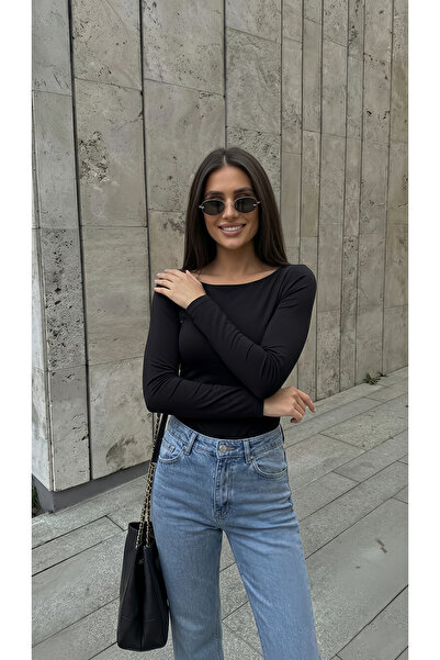 Friday Mood Γυναικείο κορμάκι με λαιμόκοψη καγιάκ