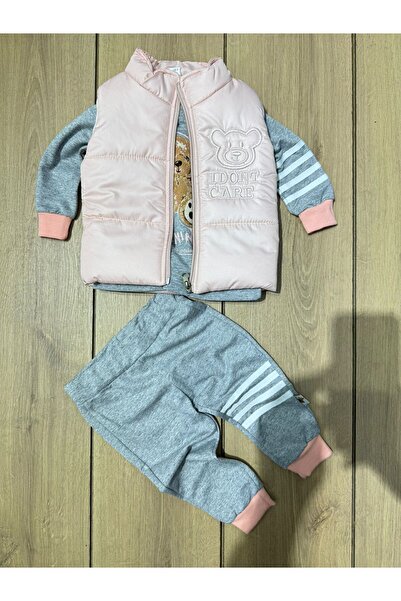 Tk Tela Kit Baby Girl Set of Three in Powder Color for 6/9/12/18 Month Range