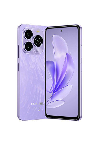 oukitel C65 Purple Smartphone, Dual SIM, 4G, 6.7" HD+ 90Hz, 16GB RAM/128GB, 5150mAh, NFC, Android 15