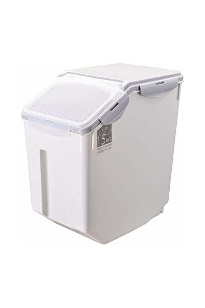 BLOOMING TIME حاوية تخزين أرز سعة 15 كجم مزودة بعجلات - محكمة الغلق ومقاومة ل...