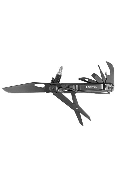 Rocktol 12 Fonksiyonlu Multitool Siyah Çakı Kılıflı