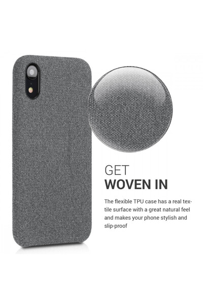 KWmobile Case for Apple iPhone XR, Textile, Gray, 46974.02