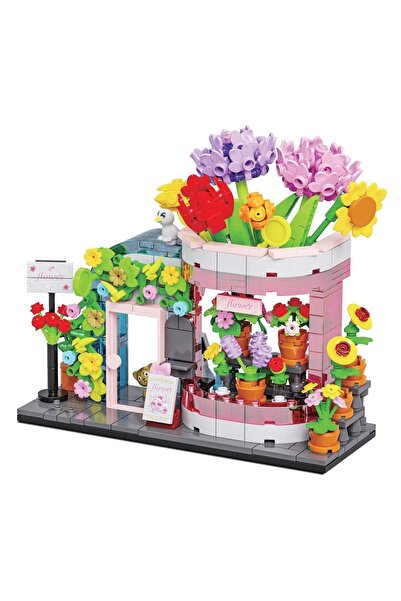 SHOPIENS Cuburi Constructie Florarie 524 Piese Set Creativ Cladire cu Flori N...