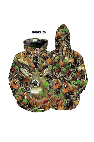 HT Outdoor Our Deer-Patterned Fleece Model.