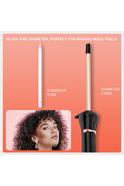 Hatteker Curling Iron Negative Ion Hair Curler Roller Styling Tool Superfine 9mm Hair Curling Wool Curler