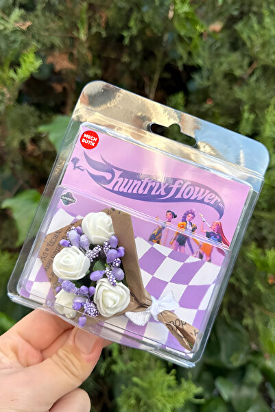 MECH BUTİK Mini Buket Huntrix Flowers Lila Tasarım Koleksiyonluk,Hediyelik De...