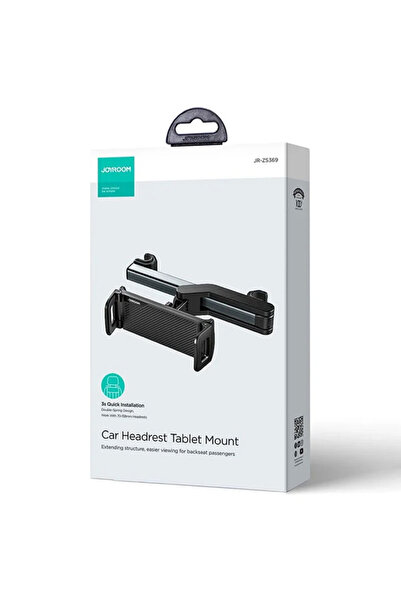 Joyroom Car Holder (JR-ZS369), with side clips, Headrest mounting, MultiAngle, Ultra Wide, Gray