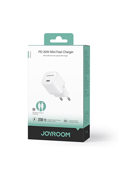 Joyroom Incarcator (JR-TCF02) Retea + Cablu USB-C, 20W, 1xUSB-C, PD, White