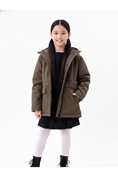 blayn jeans Palton și haină și parka de iarnă cu glugă pentru fete, din blană...