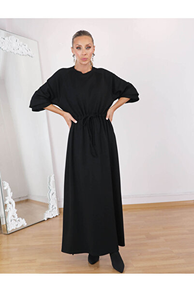 EL jadida Women's Elastic Waist Modal Fabric Plus Size Dress