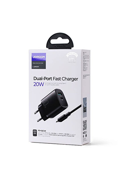Joyroom Incarcator (L-QP2011) Retea + Cablu Lightning, 20W, 1xUSB-C, 1xUSB-A,...