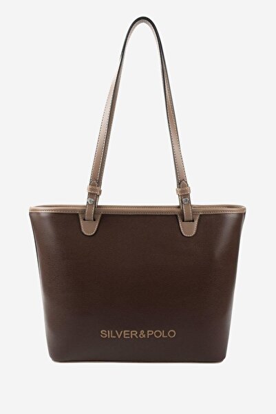 Silver Polo Geantă de umăr pentru femei SP1204, maro uni- nurcă
