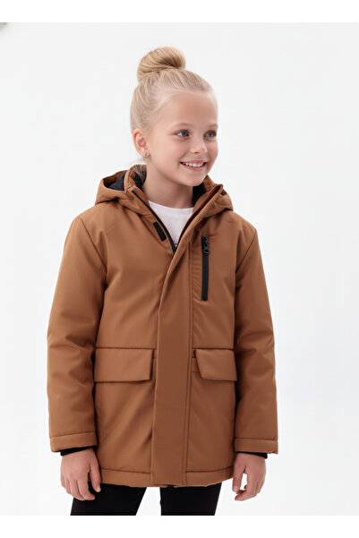 blayn jeans Palton și haină și parka de iarnă cu glugă pentru fete, din blană...