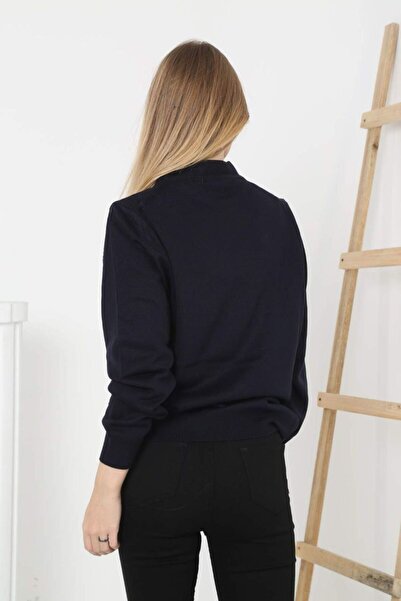 Arzu akbaba Women's Half Turtleneck Knitwear Sweater Soft Textured Cotton Fine Weaving, Long Sleeves Comfortable Regular Fit