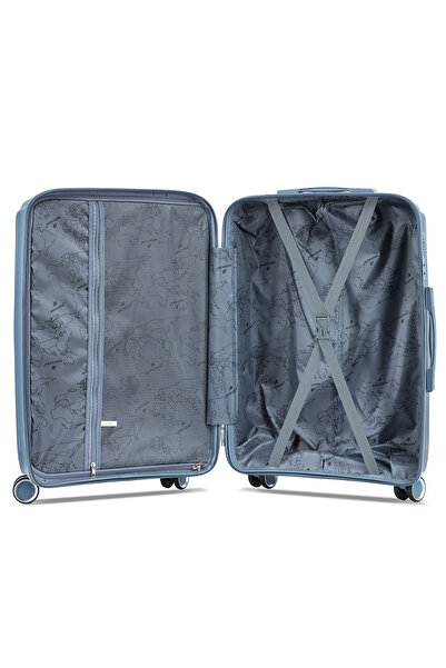 Madisson Troler de cabină SW51103, 100% polipropilenă, 55x37x21 cm, încuietoare, 4 roți 360°, albastru gri