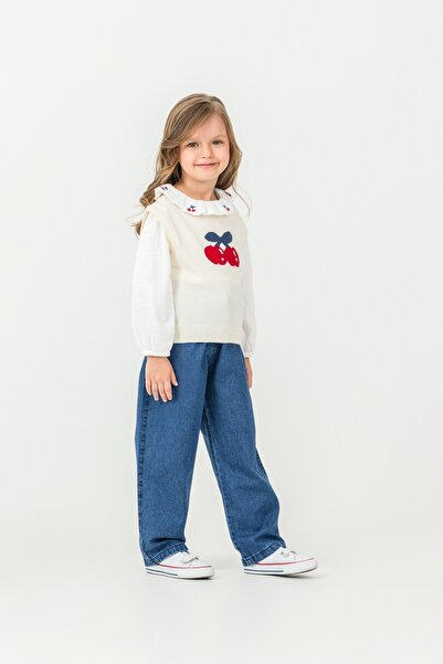 Harika KIDS Girl's Knitwear Sweater-Shirt-Denim Pants 3-Piece Set