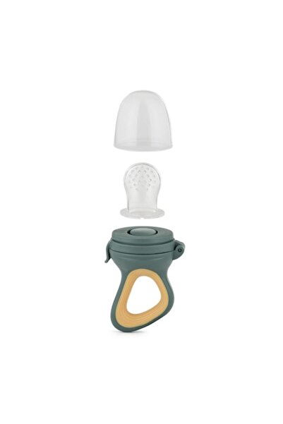 Petite&Mars feeding device for fruits and vegetables, includes protective cap, 6+ months - Green/Och