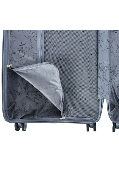 Madisson Cărucior mare SW51103, 100% polipropilenă, 77x50x29 cm, încuietoare, 4 roți 360°, albastru gri