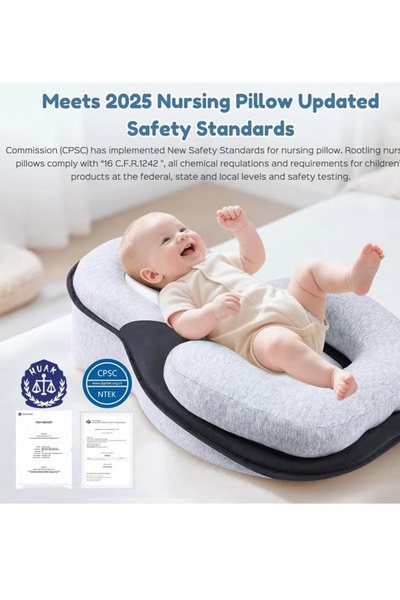 Generic Baby Lounger Pillow Wedge Acid Reflux Breastfeeding Pillow Infant Support Cushion with Safety Strap