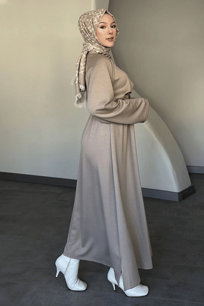 EL jadida Women's Elastic Waist Modal Fabric Plus Size Dress