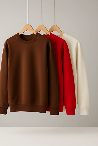 COMBİNE MİCHAİL Men's Casual Trend Oversized Loose 3-Piece Sweater