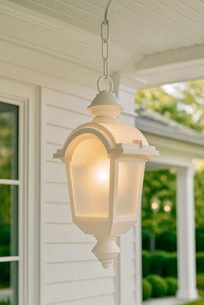 232LAMP KUBBE Beyaz Sarkıt Şık Lamba Avize Bahçe Veranda Aplik Armatür İç Dış...