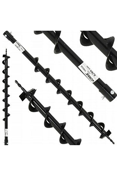 VERKE Burghiu pamant 6 cm x 80 cm, pentru motoburghiu,