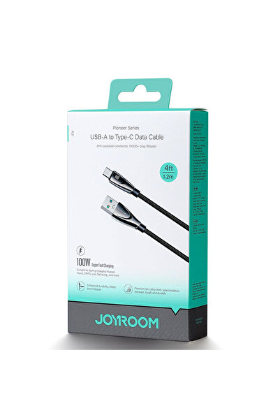 Joyroom Cablu Date si Incarcare (A31-AC6), USB-A la USB-C, 100W, LED, 1.2m, Black