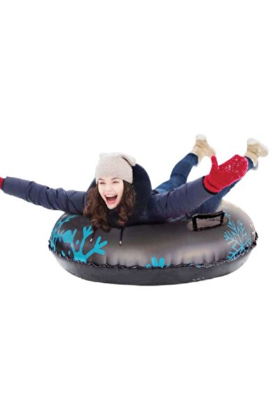 OEM Inflatable Sled for Adults with Reinforced Safety Handles and Deep Seat, Black/Blue, 120 cm