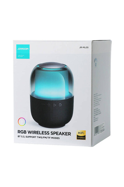 TelcoMag Joyroom (JR-ML05) » Boxa Portabila, BT 5.3, cu LED si microfon incorporat, 1500mAh, 8W, Black