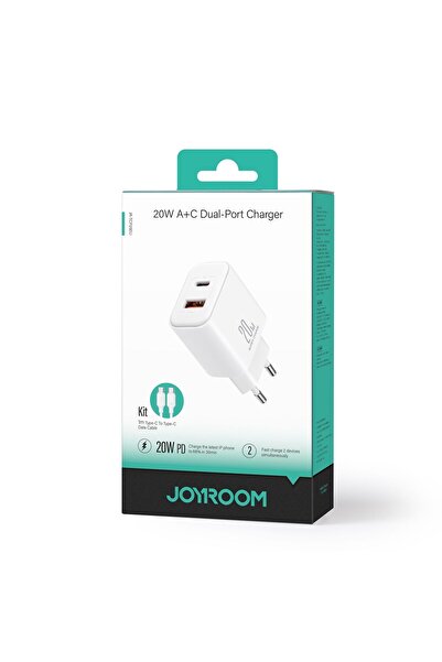 Joyroom Incarcator (JR-TCF05) Retea + Cablu USB-C, 20W, 1xUSB-C, 1xUSB-A, PD,...