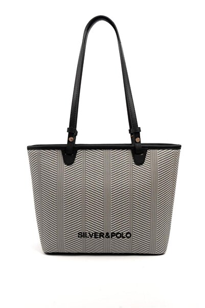 Silver Polo Silver & Polo Black White - Black Sp1204 Women's Shoulder Bag
