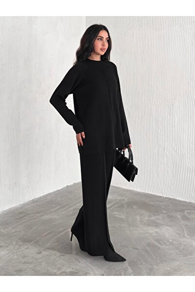 NERA GİYİM طقم مكون من قطعتين من سترة وبنطلون تريكو أنيق