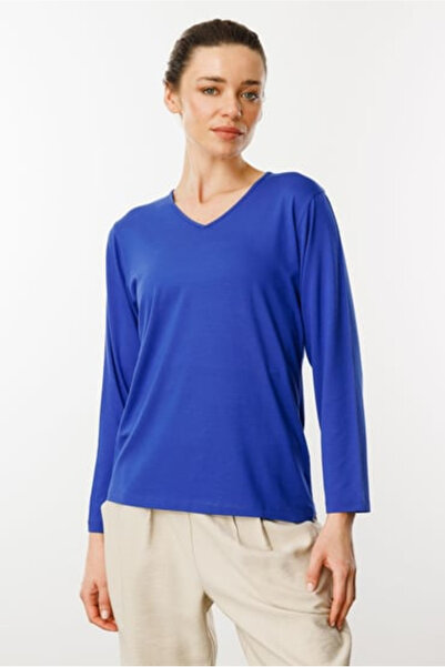 Desen V-Neck Long Sleeve Combed Cotton Women's Dsn23789