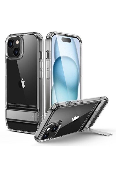 ESR Boost Kickstand case compatible with Apple iPhone 15 Pro, Transparent