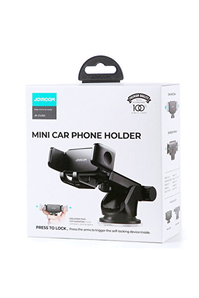 Joyroom Car Holder (JR-ZS283), with side clamps, Dashboard mounting, MultiAngle, adjustable arm, Black