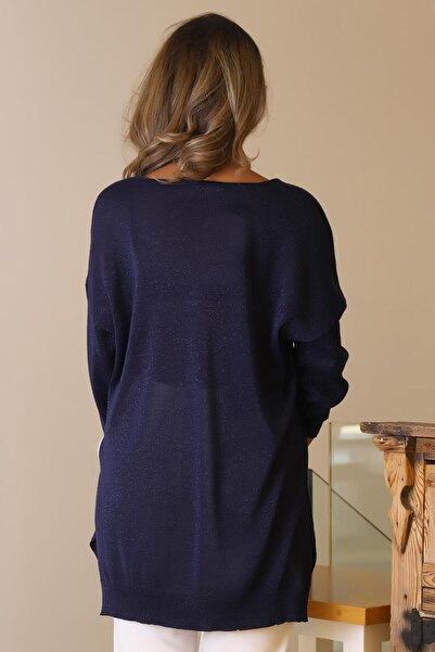 Nazen Giyim V-Neck Half Sleeve Lacquer Women's Knitwear 158-2Y5