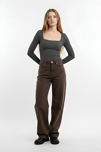 Gubo Women's Bodysuit Square Neck Long Sleeve Bodysuit