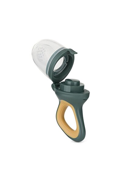 Petite&Mars feeding device for fruits and vegetables, includes protective cap, 6+ months - Green/Och