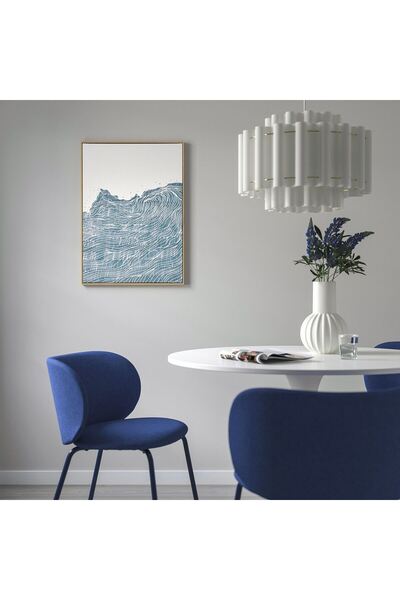 IKEA çerçeveli resim, çok renkli, 50x70 cm, Nazaré, meşe görünüm